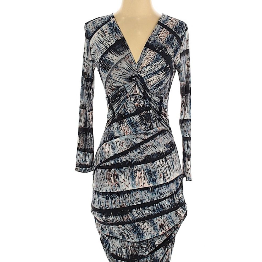 BCBG MaxAzria Ray Ruched sheath wrap dress Size XS